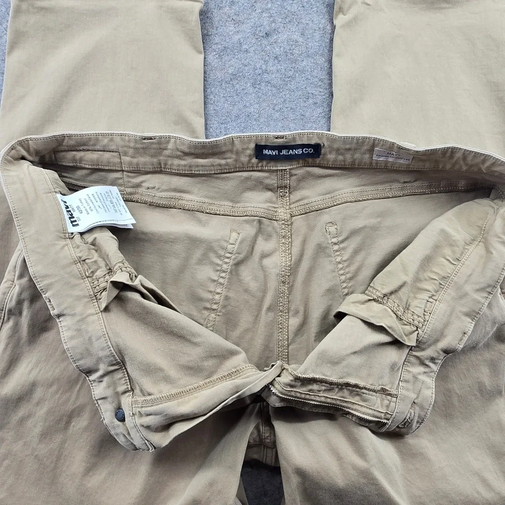 Mavi Matt Relaxed Straight Leg Pants Mens 42x29 Tan Khaki Cotton Stretch Chino